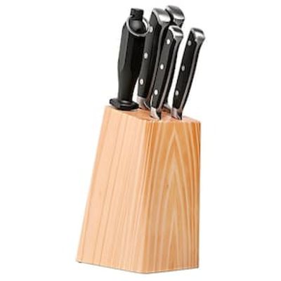 Conjunto de Facas Brinox em Aço Inox e ABS Infinity com Cepo  6 Peças