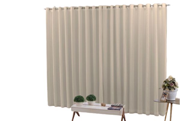 Cortina 6,00x2,50 Sala Quarto Cozinha Blackout Corta luz Bege