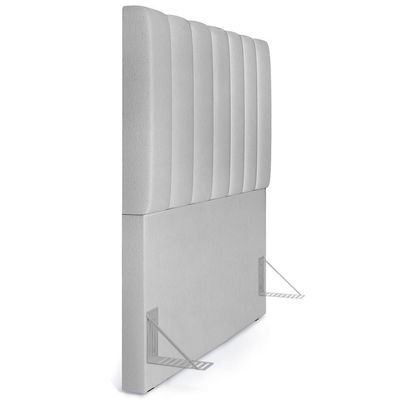 Cabeceira Cama Box Painel Solteiro 100 Cm Linho Cinza
