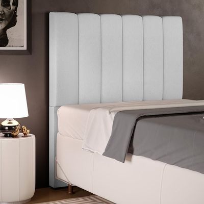 Cabeceira Cama Box Painel Solteiro 100 Cm Linho Cinza
