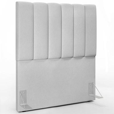 Cabeceira Cama Box Painel Solteiro 100 Cm Linho Cinza