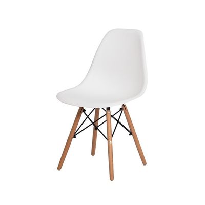 Conjunto Mesa Redonda Eiffel Preta 70cm Com 4 Cadeiras Eiffel Branca
