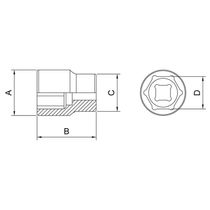 Soquete Sextavado Em Aço Cromo Vanádio 12 Mm - Encaixe 1/2" Tramontina Pro Tramontina