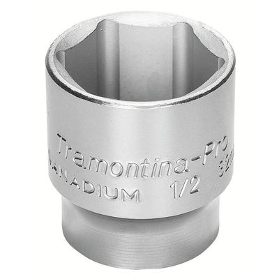 Soquete Sextavado Em Aço Cromo Vanádio 12 Mm - Encaixe 1/2" Tramontina Pro Tramontina