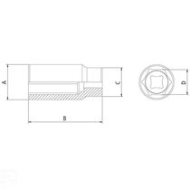 Soquete Sextavado Longo Em Aço Cromo Vanádio 10 Mm - Encaixe 1/2" Tramontina Pro Tramontina