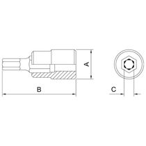 Soquete Em Aço Cromo Vanádio Ponta Hexagonal 12 Mm - Encaixe 1/2" Tramontina Pro Tramontina