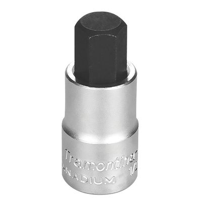Soquete Em Aço Cromo Vanádio Ponta Hexagonal 12 Mm - Encaixe 1/2" Tramontina Pro Tramontina