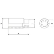 Soquete Sextavado Longo Em Aço Cromo Vanádio 21 Mm - Encaixe 1/2" Tramontina Pro Tramontina