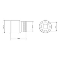 Soquete Estriado 10 Mm Encaixe 1/2" Em Aço Cromo Vanádio Com Acabamento Cromado