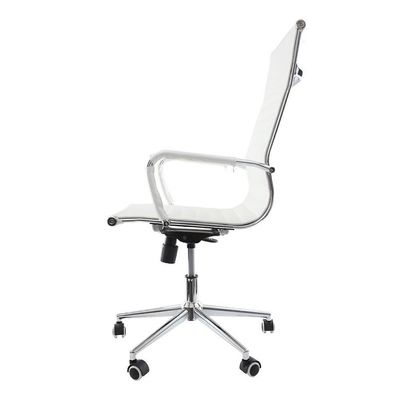 Kit 2 Cadeiras De Escritório Presidente Executiva Alta Confortável Esteirinha Para 120 Kg Branco