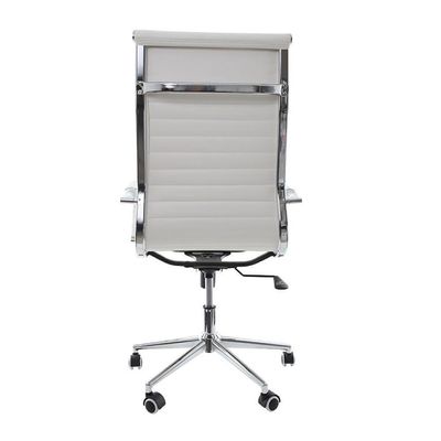 Kit 2 Cadeiras De Escritório Presidente Executiva Alta Confortável Esteirinha Para 120 Kg Branco