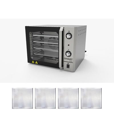 Forno Turbo Convec. Inox Fcsb4e 220v + 4 Assadeiras - Venâncio 220v