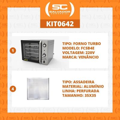 Forno Turbo Convec. Inox Fcsb4e 220v + 4 Assadeiras - Venâncio 220v