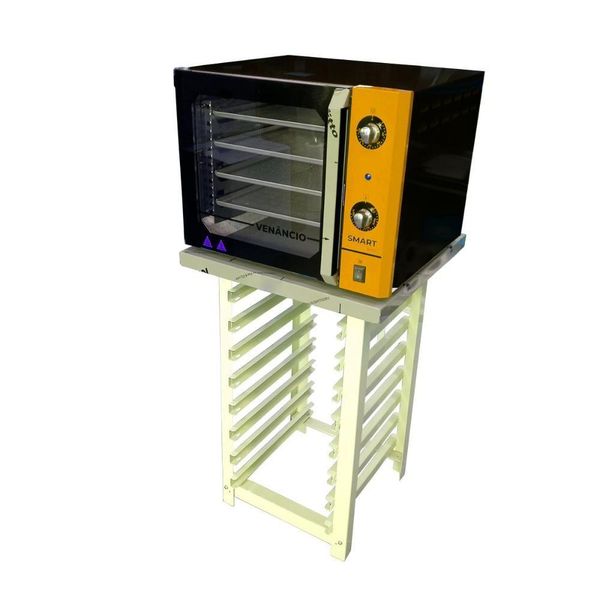 Forno Turbo Convec. Preto E Amarelo Fcsb4e 220v + Bancada Mes-004 - Venâncio 220v