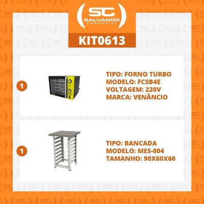 Forno Turbo Convec. Preto E Amarelo Fcsb4e 220v + Bancada Mes-004 - Venâncio 220v