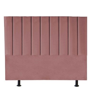 Cabeceira Estofada Carla 195cm King Size Para Cama Box Quarto Suede Rose Gold