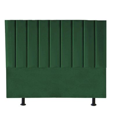 Cabeceira Estofada Carla 195cm King Size Para Cama Box Quarto Suede Verde
