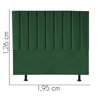Cabeceira Estofada Carla 195cm King Size Para Cama Box Quarto Suede Verde