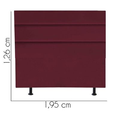 Cabeceira Estofada Argentina 195cm King Size Para Cama Box Quarto Suede Bordô