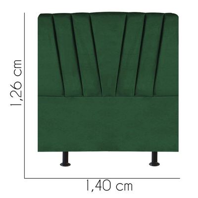 Cabeceira Estofada Bélgica 140cm Casal Para Cama Box Quarto Suede Verde
