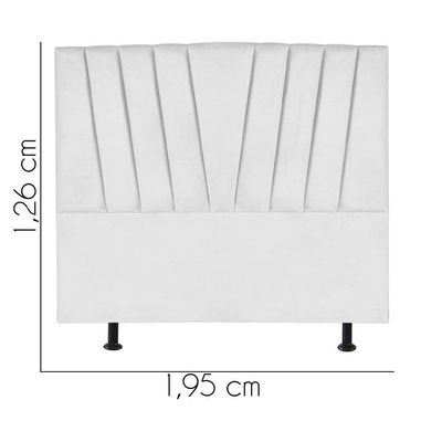 Cabeceira Estofada Bélgica 195cm King Size Para Cama Box Quarto Corino Branco