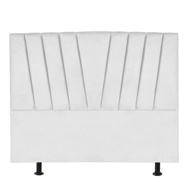 Cabeceira Estofada Bélgica 195cm King Size Para Cama Box Quarto Corino Branco
