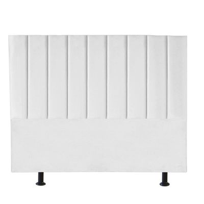 Cabeceira Estofada Carla 195cm King Size Para Cama Box Quarto Suede Branco