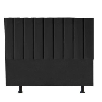 Cabeceira Estofada Carla 195cm King Size Para Cama Box Quarto Suede Preto