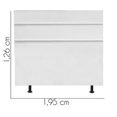 Cabeceira Estofada Argentina 195cm King Size Para Cama Box Quarto Suede Branco