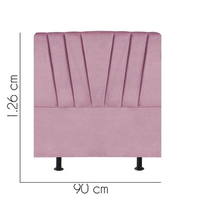 Cabeceira Estofada Bélgica 90cm Solteiro Para Cama Box Quarto Suede Rosa Bebê