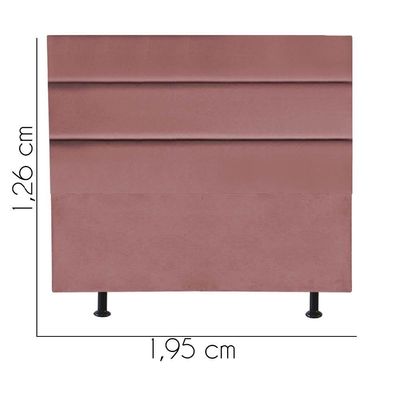Cabeceira Estofada Argentina 195cm King Size Para Cama Box Quarto Suede Rose Gold