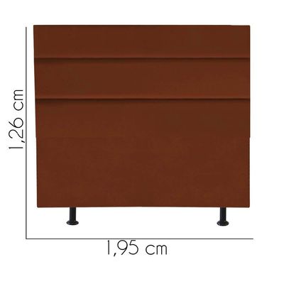 Cabeceira Estofada Argentina 195cm King Size Para Cama Box Quarto Suede Terracota Telha