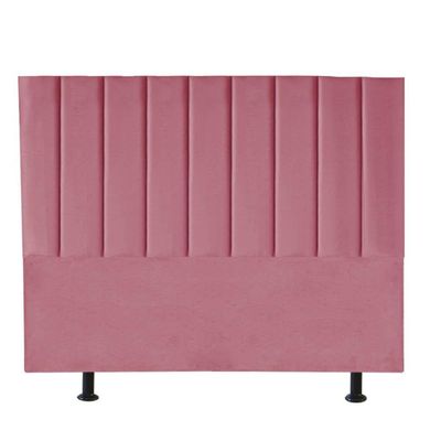 Cabeceira Estofada Carla 195cm King Size Para Cama Box Quarto Suede Rosa Bebê