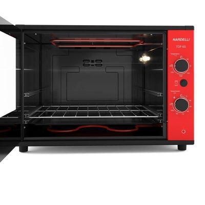 Forno Elétrico Bancada 60 Litros Top 60 Vermelho 220V 220v