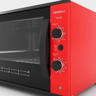 Forno Elétrico Bancada 60 Litros Top 60 Vermelho 220V 220v