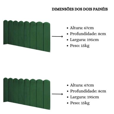 Cabeceira Painel Cama King Box Nuvem Suede Sandy 195 Cm Cor:verde