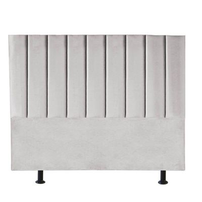 Cabeceira Estofada Carla 195cm King Size Para Cama Box Quarto Suede Cinza Claro