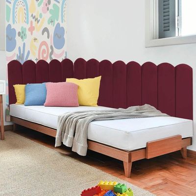Cabeceira Painel Cama King Box Nuvem Suede Sandy 195 Cm Cor:bordô