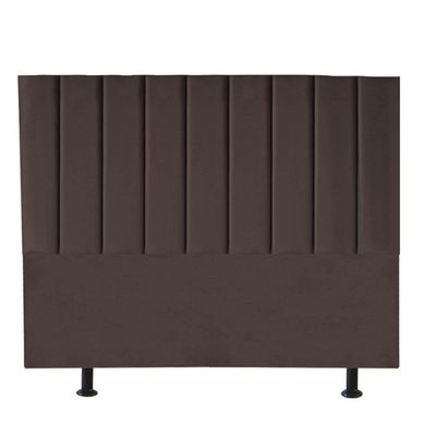 Cabeceira Estofada Carla 195cm King Size Para Cama Box Quarto Corino Marrom