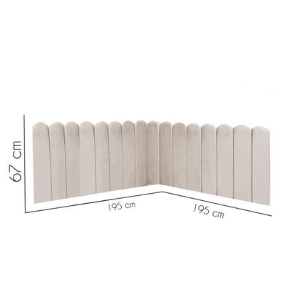 Cabeceira Painel Cama King Box Nuvem Suede Sandy 195 Cm Cor:bege