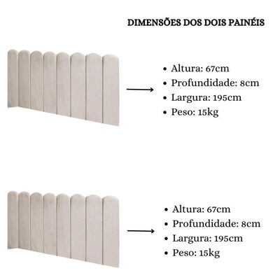Cabeceira Painel Cama King Box Nuvem Suede Sandy 195 Cm Cor:bege