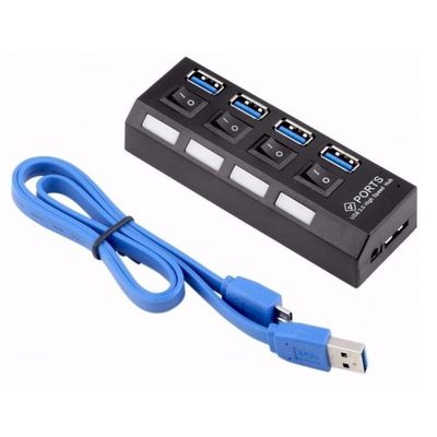 Hub Usb 3.0 com 4 Portas High Speed 5 Gbps com Teclas On/off