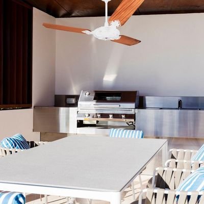 Ventilador De Teto Venti-delta New Max 3 Pás Mogno E Branco 220v