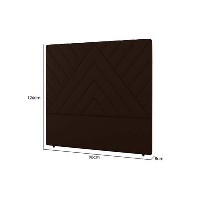 Cabeceira Cama Box Estofada Solteiro Solteiro Sky Plus Veludo Cacau - Simbal