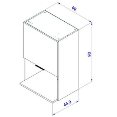 Armário Aéreo Bartira Cristal MDP 15mm com Nicho para Micro-ondas e 1 Porta - 60cm de largura Bege Claro