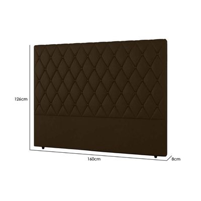 Cabeceira Cama Box Estofada Queen Queen Camponesa Plus Veludo Cacau - Simbal