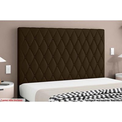 Cabeceira Cama Box Estofada Queen Queen Camponesa Plus Veludo Cacau - Simbal