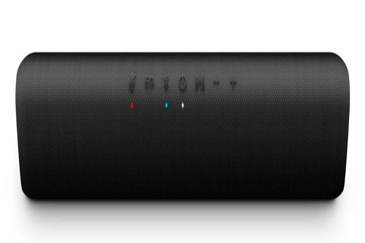 Caixa de Som sem fio, iluminação LED, microfone, App e bateria recarregável - preta