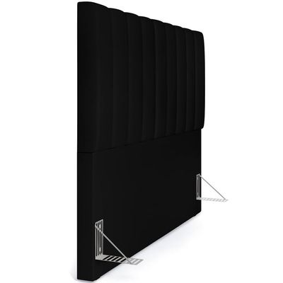 Cabeceira Cama Box Casal Queen 160 Cm Dália W01 Suede Preto