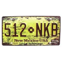 Placa De Carro Antiga Decorativa Metálica Vintage New México Gt414-36 - Lorben
